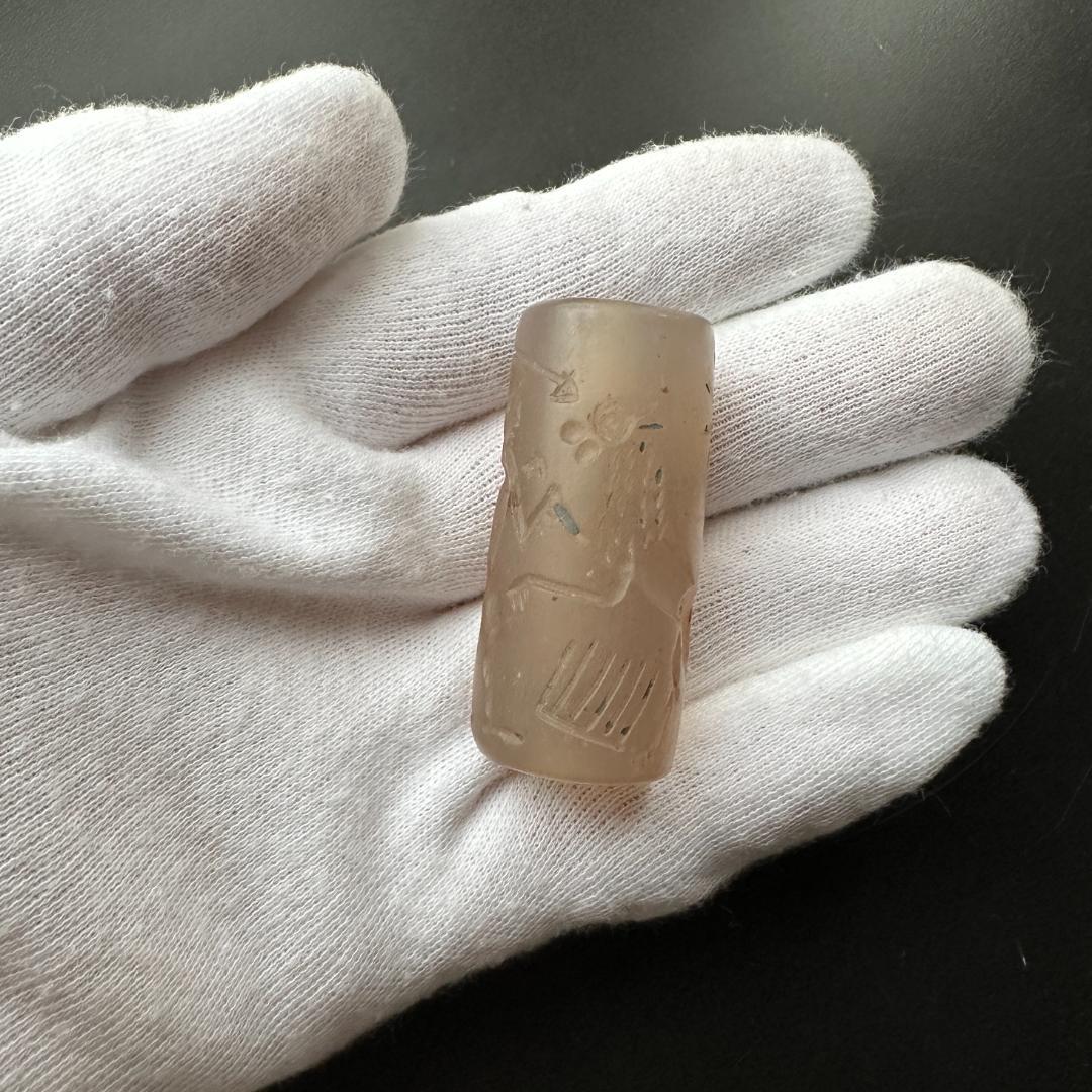 円筒印章 古代メソポタミア文明 英雄と怪物 スタンプ パワーストーン 1494