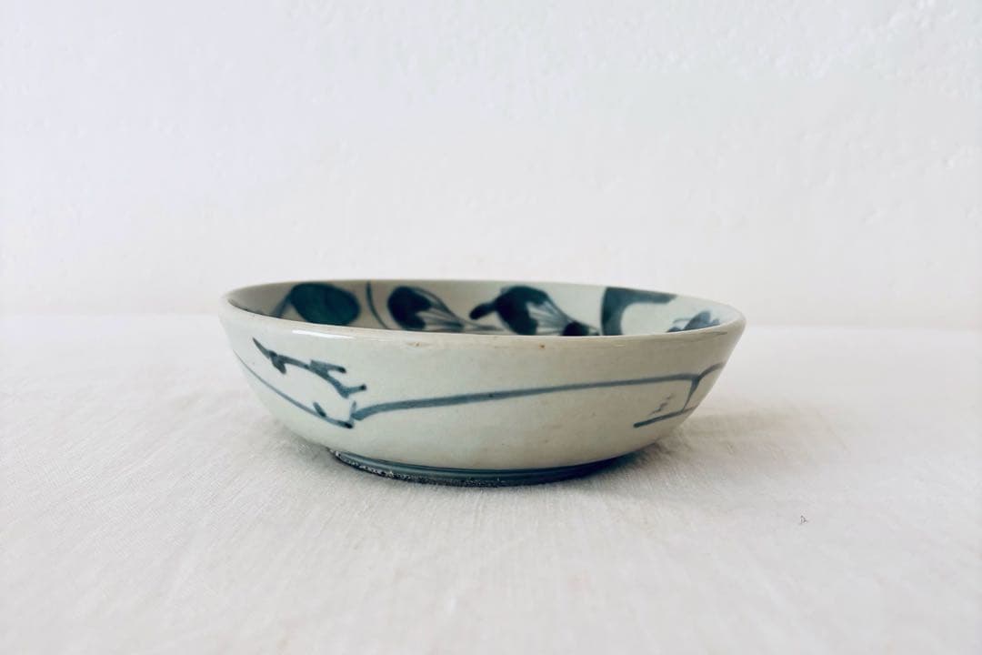 【古伊万里】くらわんか　花文　二枚組　染付