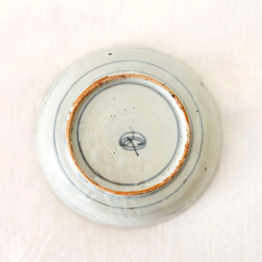 【古伊万里】くらわんか　花文　二枚組　染付