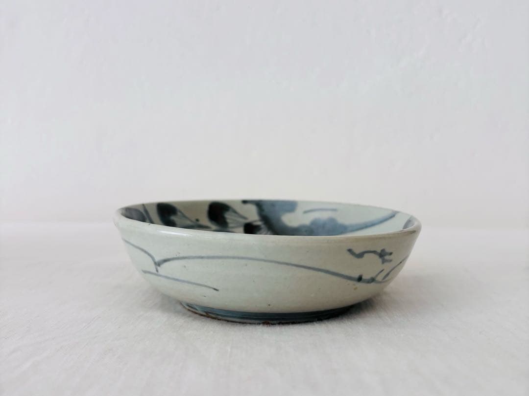 【古伊万里】くらわんか　花文　二枚組　染付