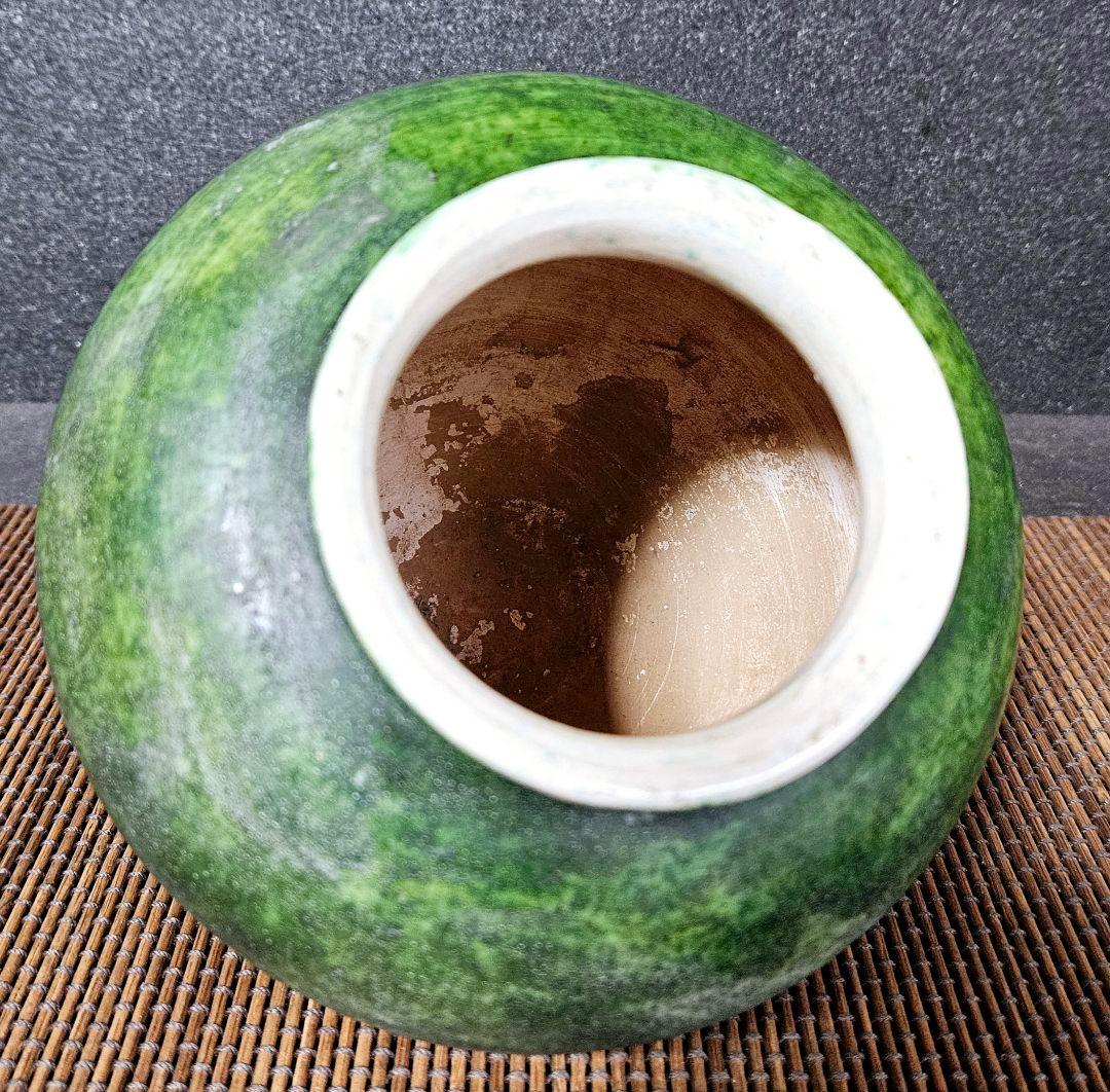 中国古美術　中国古陶磁器　中国古玩　遼時代　遼緑釉　丸壺　罐　漢緑釉　古代中国