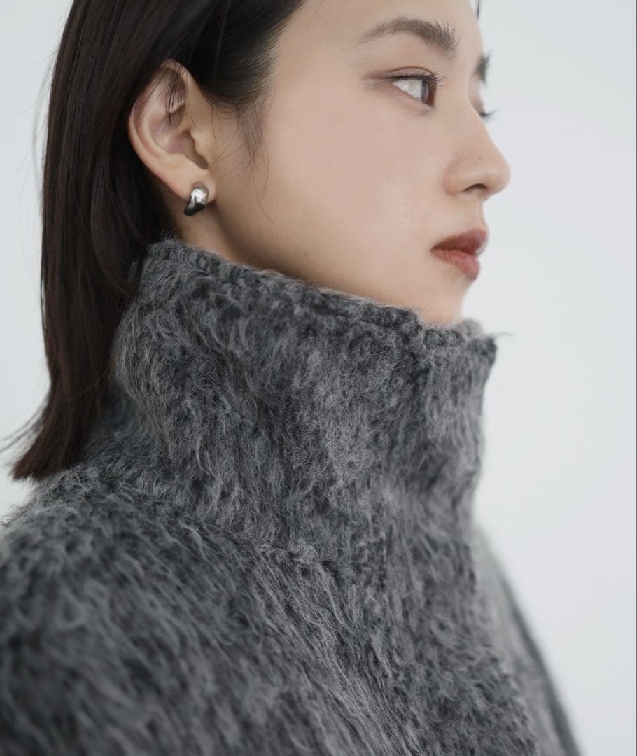 【 hellam 】シャギー スタンドカラーコート