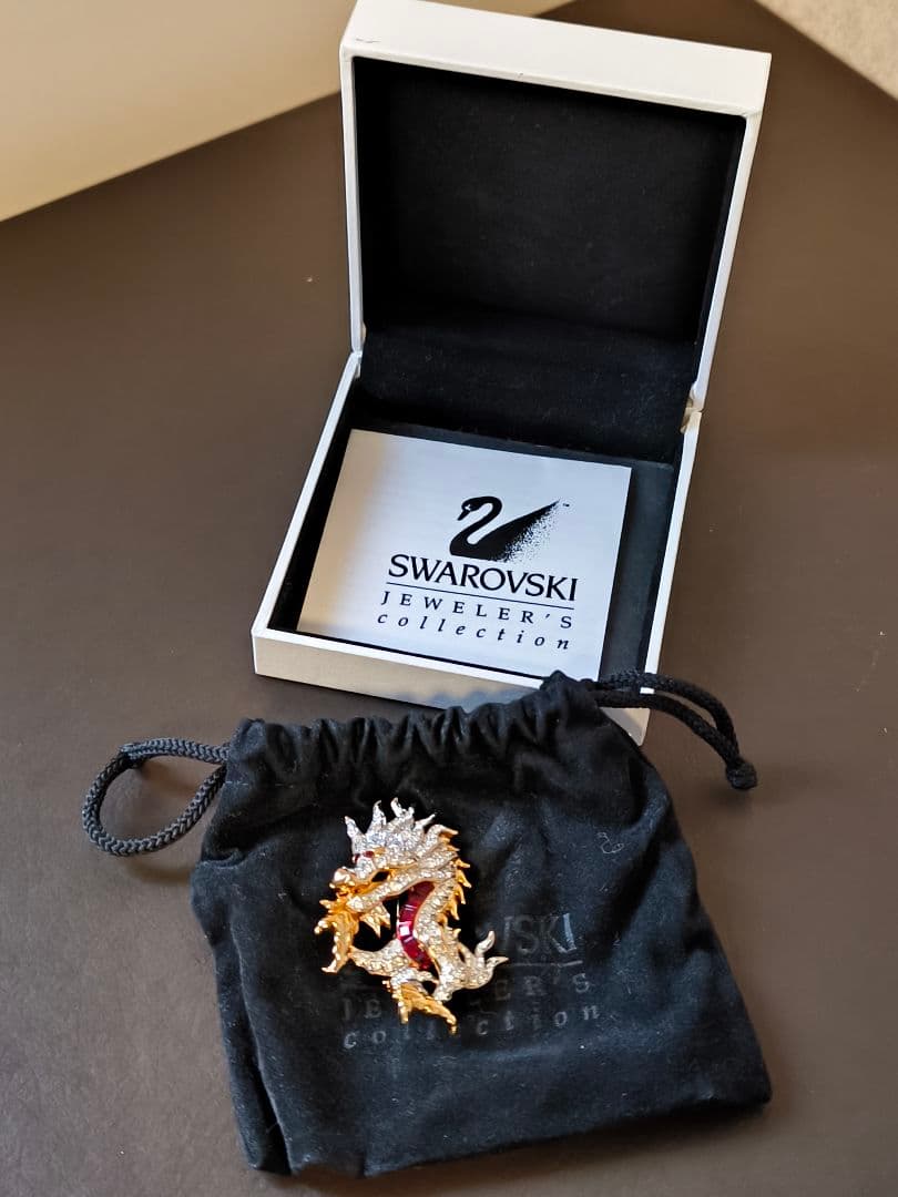 希少 SWAROVSKI スワロフスキー ブローチ ドラゴン 竜 龍