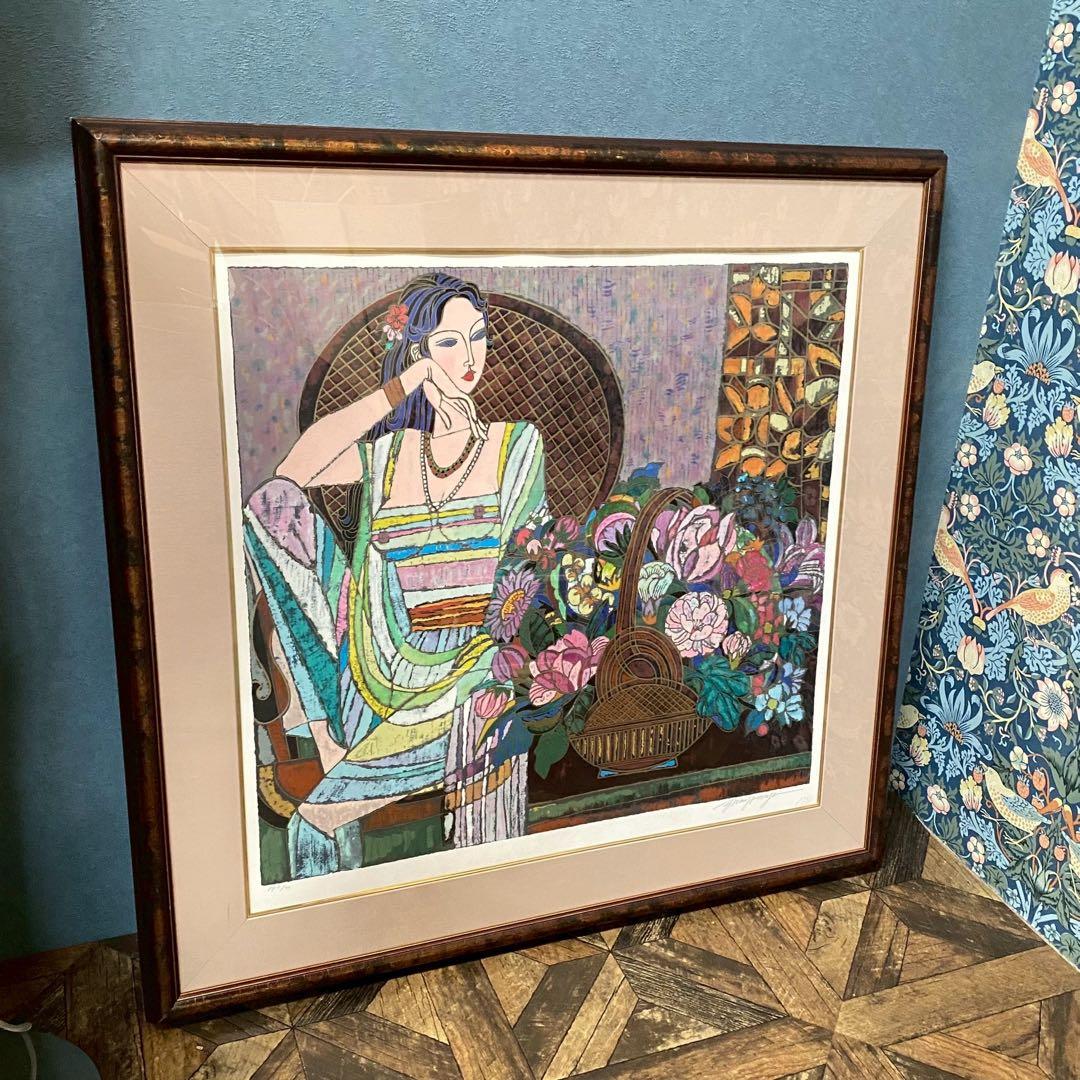 ザン・ホンビン リトグラフ 額縁 インテリア アンティーク