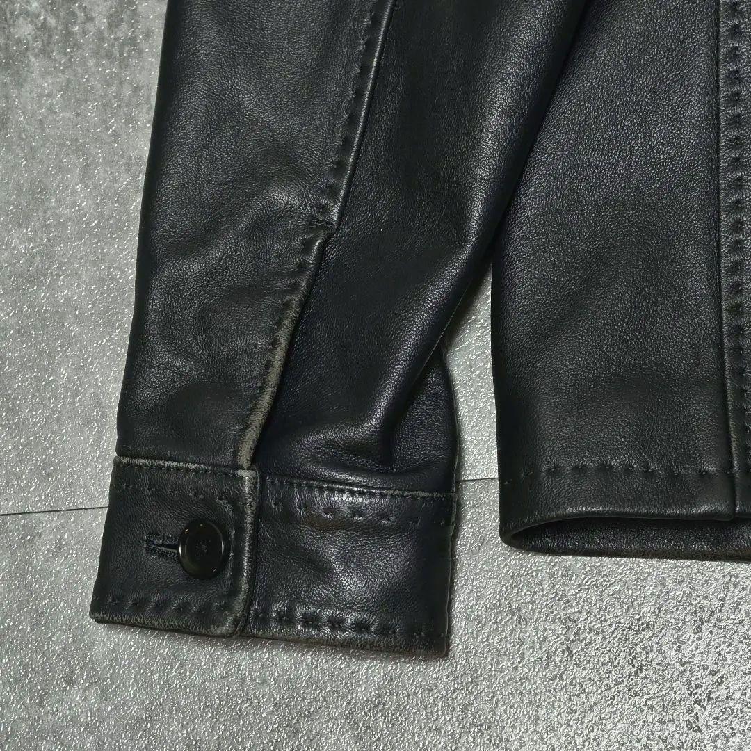 メンズビキ MEN’S BIGI シングルライダース M 羊革 ネイビー