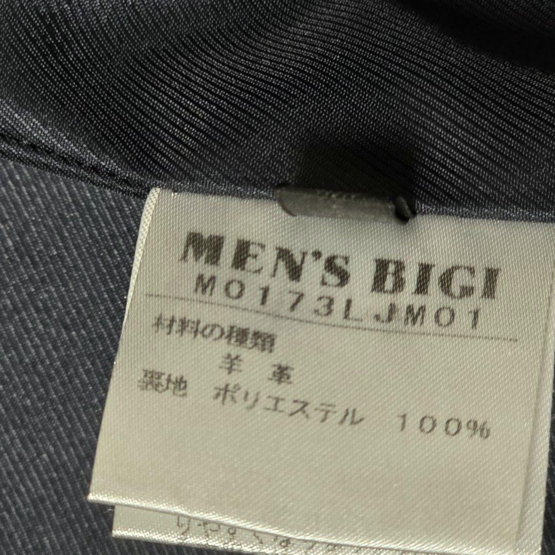 メンズビキ MEN’S BIGI シングルライダース M 羊革 ネイビー