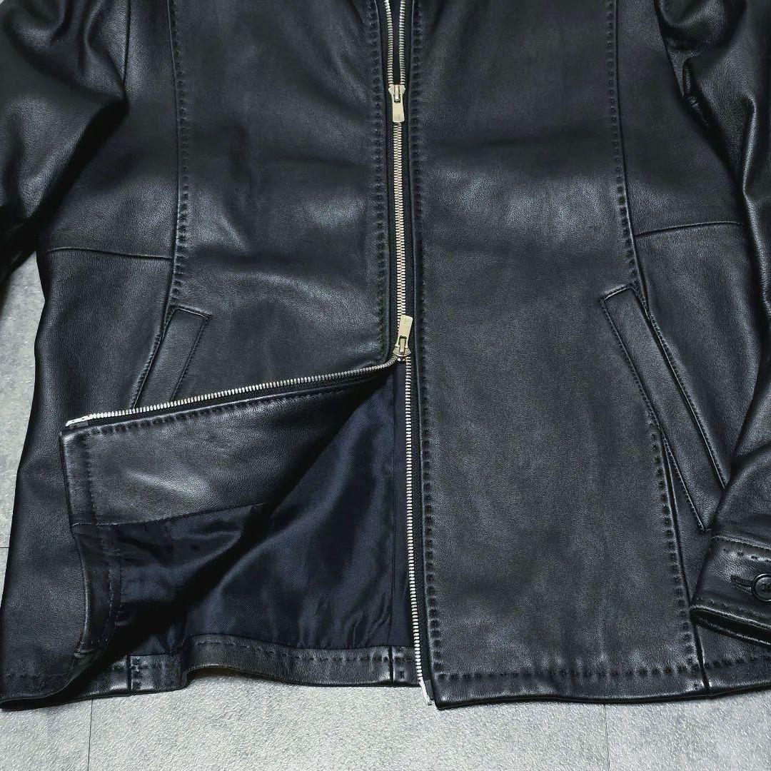 メンズビキ MEN’S BIGI シングルライダース M 羊革 ネイビー