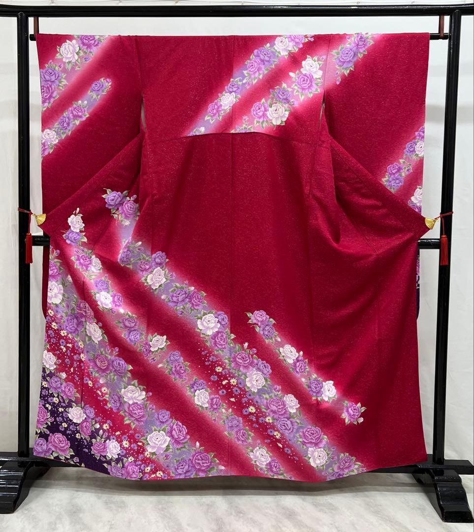 振り袖　フルセット　別誂長襦袢付　成人式　刺繍入り　銀通し　重ね襟付　659