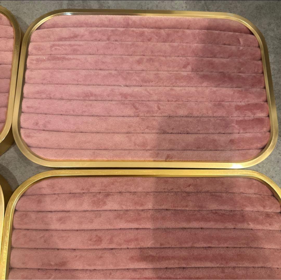 ピンク ベロア トレイ 7枚セット 什器 リングケース リングトレイ