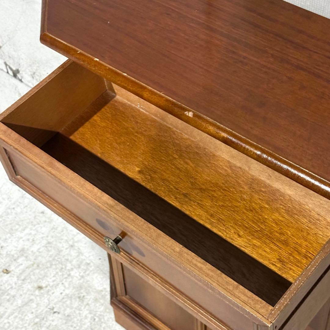 ✦アンティーク調✦象嵌 キャビネット 木製 収納棚 花台 電話台 サイドボード