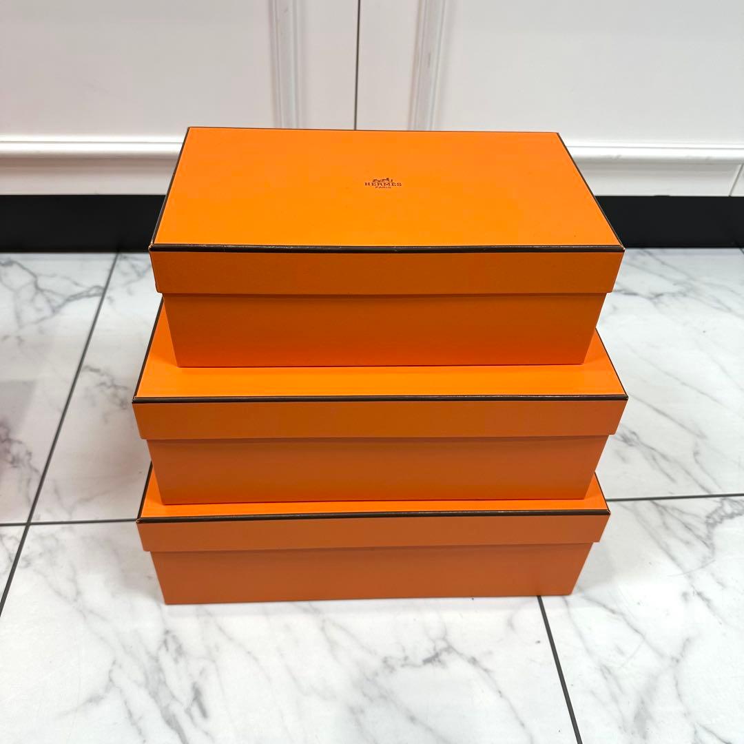 ⑳ 美品　HERMES　エルメス　オレンジ　空箱　化粧箱　9個セット