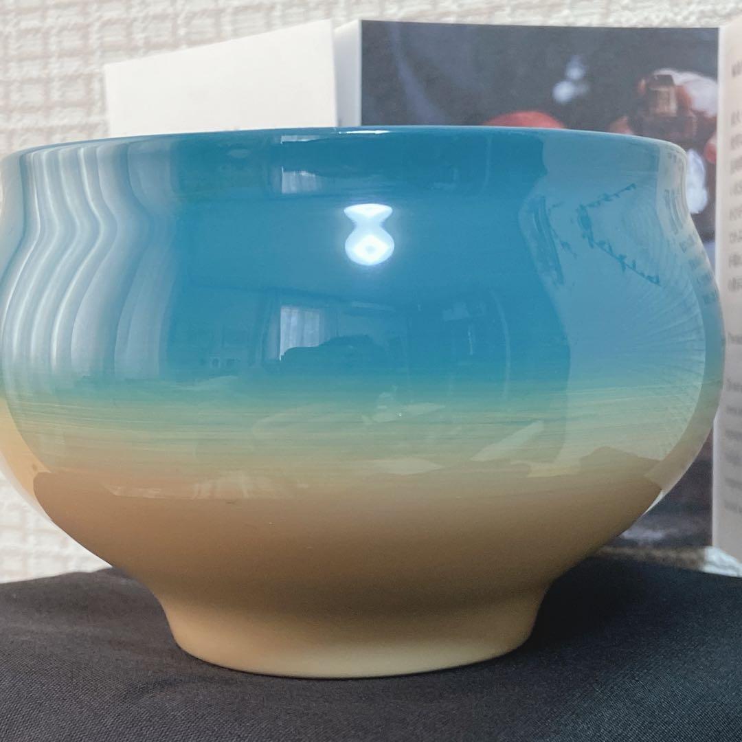 【 輪島塗 】 ブルーベージュグラデーションお椀　カフェボール