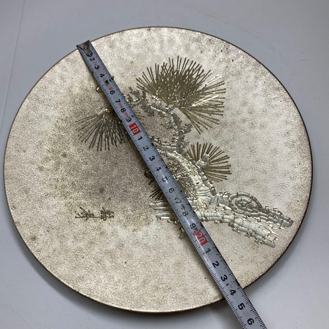 純銀　和光　皿　木箱、皿立付　312g 直径24.3㎝ 東Y7-0117☆2F