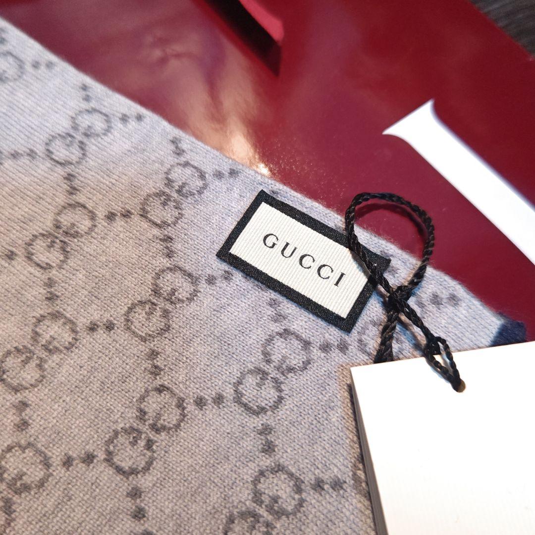❤極美品箱付❤GUCCI マフラー ストール スカーフ❤人気ライトグレー❤