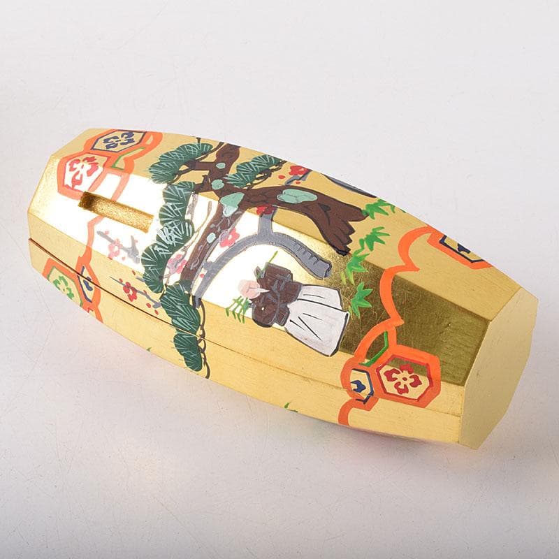 茶道具　中村湖彩作　金蒔絵　 ふりふり　香合　共布共箱　 V　R8059