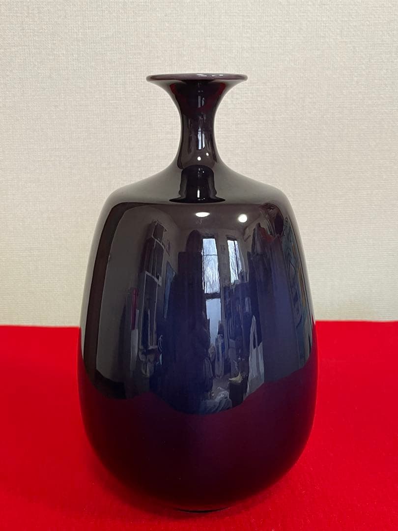 【特価】柳雨軒 三代 人間国宝 徳田八十吉（正彦銘）壺 高約21.5㎝ T260