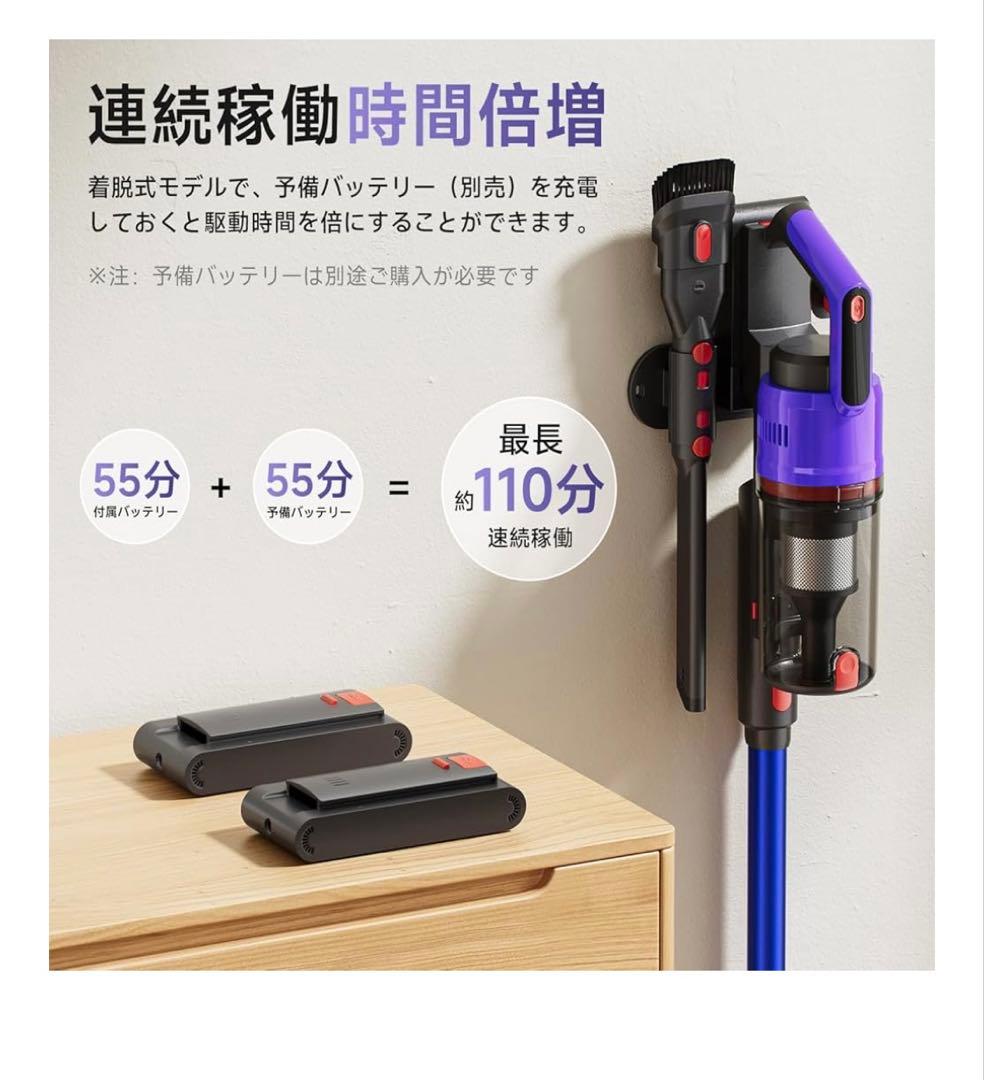 掃除機 コードレス 【2025爆進化！58kPa強力吸引】　1.2L大容量