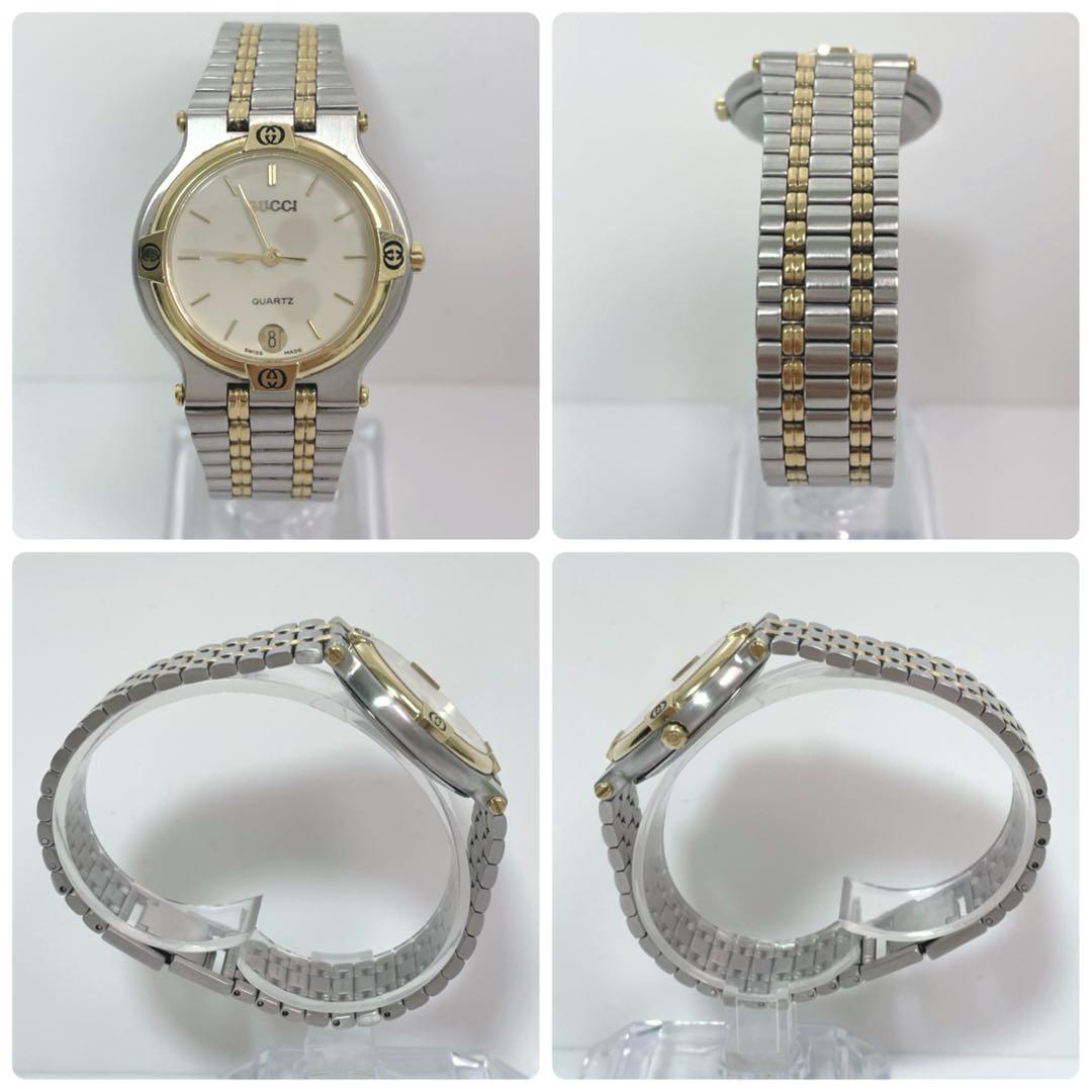 ピンクの猫！グッチ 9000M クォーツ 腕時計 ゴールド 新品電池