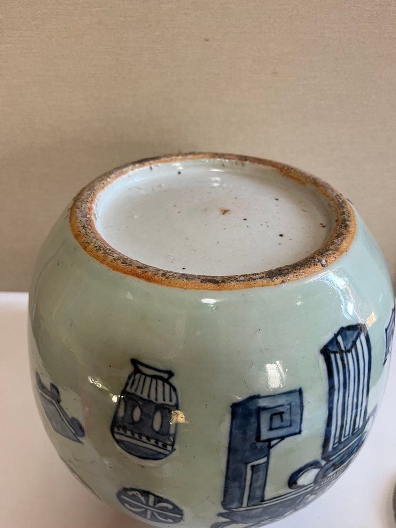 中国美術　蓋物　飾壺　花瓶　清　新渡　煎茶飾