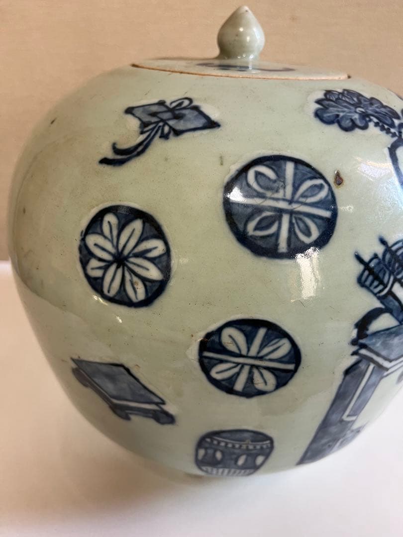 中国美術　蓋物　飾壺　花瓶　清　新渡　煎茶飾