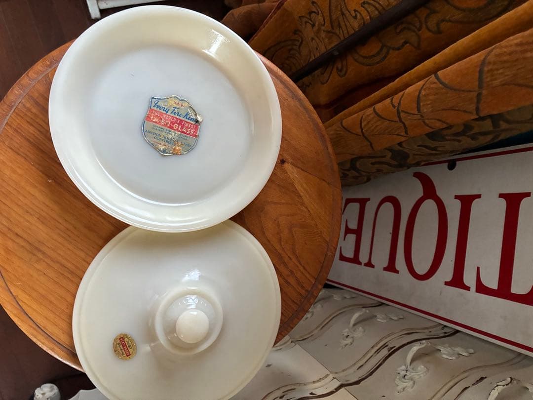 ファイヤーキング　パイ　プレート　キャセロール　アイボリー　テーブルサーバー美品