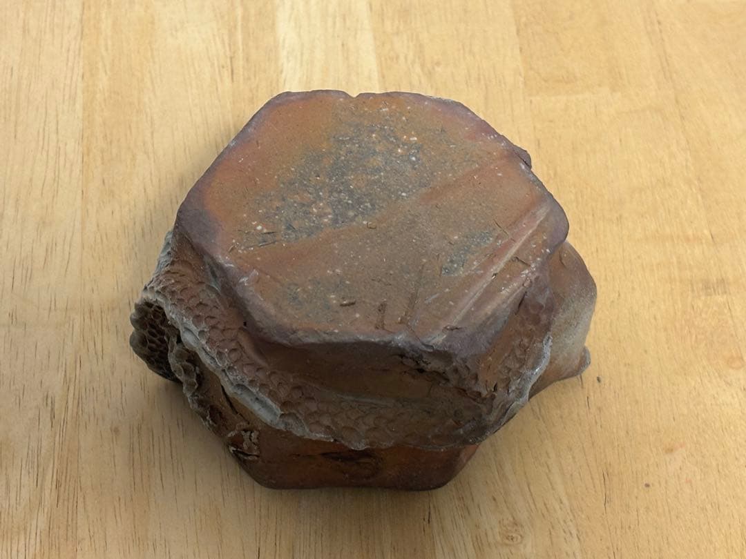 79.備前焼 宝瓶 登り窯 龍 りゅう 六角 手びねり 急須