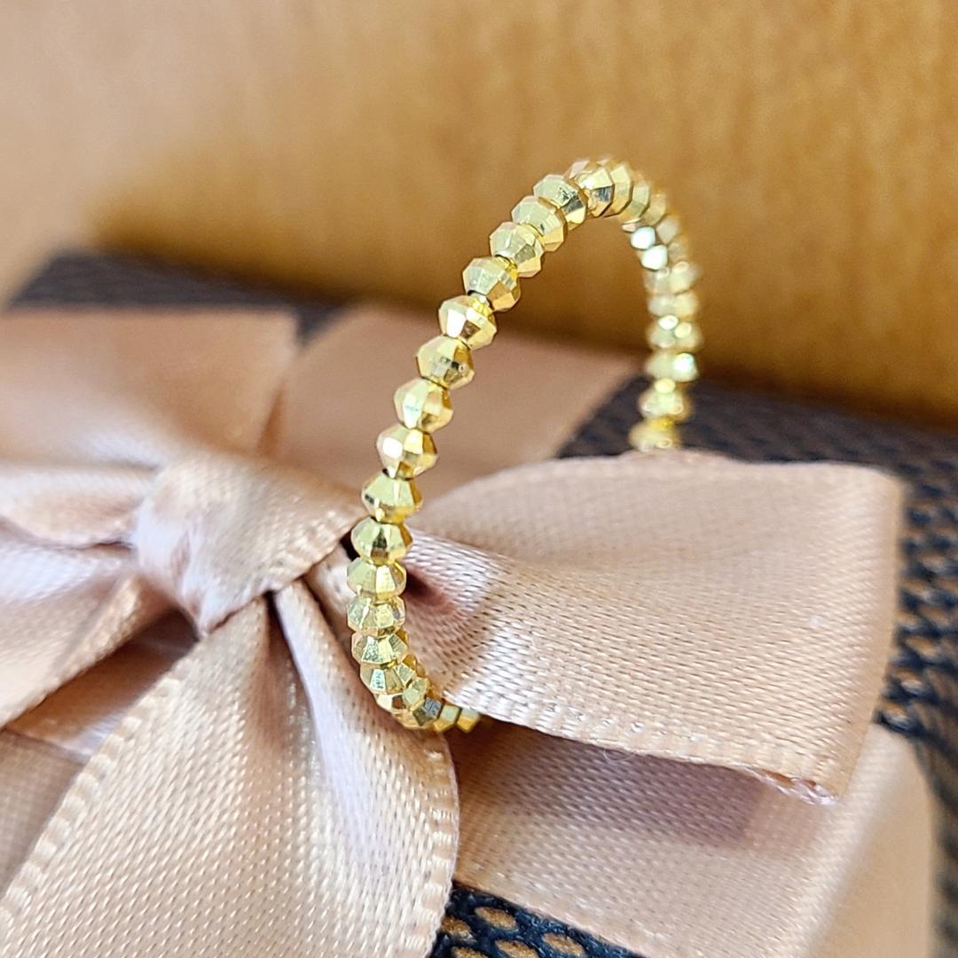 輝きがすごい！24金 K24 ミラーボール リング 重ね付け ゴールド 金