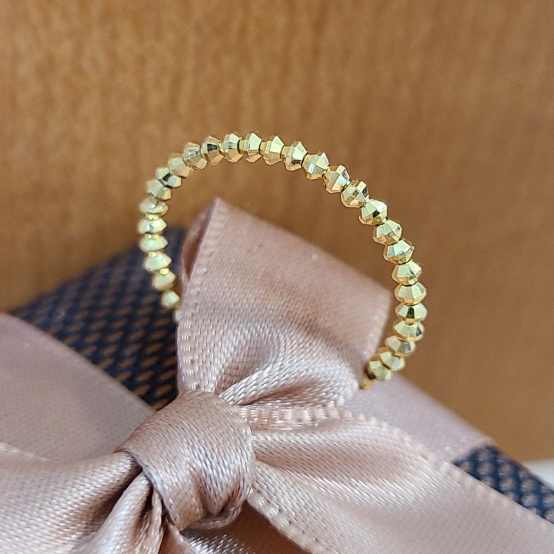 輝きがすごい！24金 K24 ミラーボール リング 重ね付け ゴールド 金