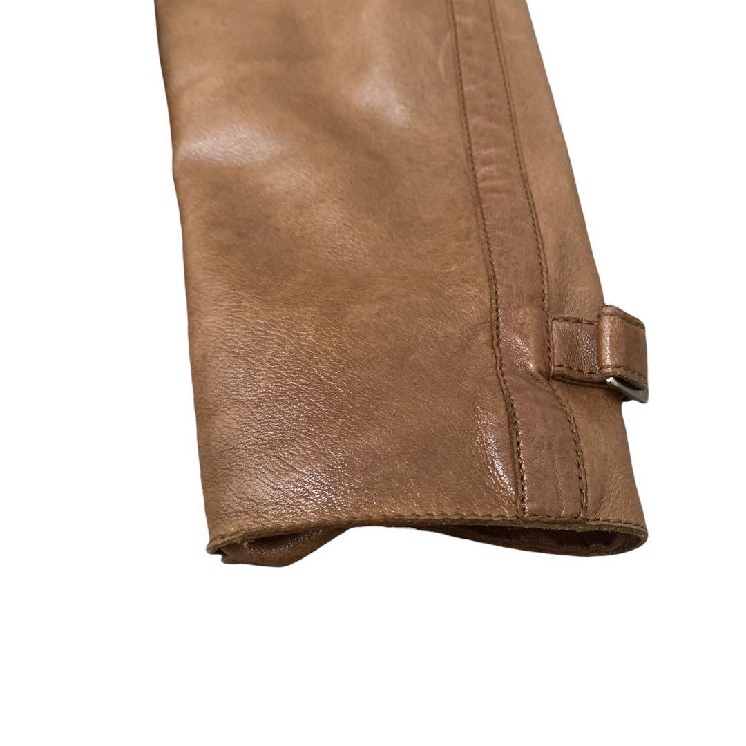 EMPORIO ARMANI ラムレザー　シングルライダースジャケット　XL