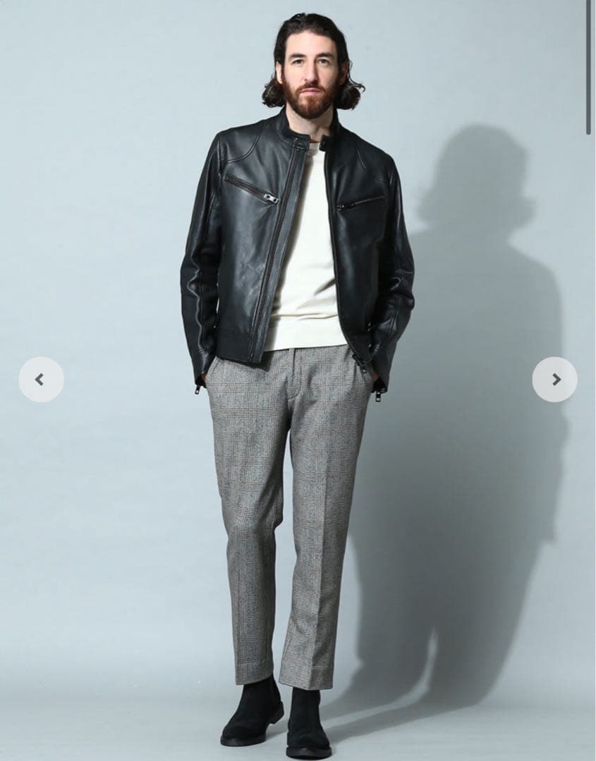 HUGO BOSSレザー シングルライダース　ジャケット