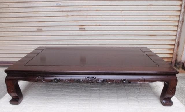 本物！新品５尺(150巾) 花梨無垢 高級座卓 座敷机 唐木 ちゃぶ台/検黒檀