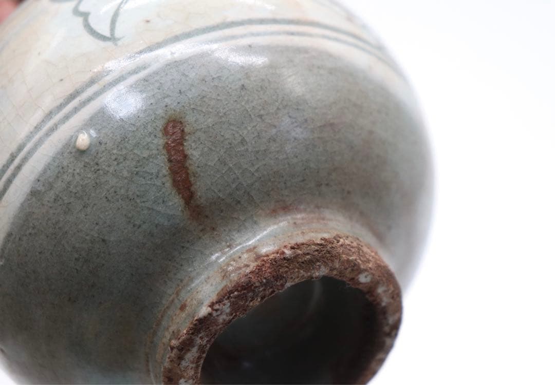 朝鮮　粉青釉　魚紋徳利　訳あり　送料込み0522