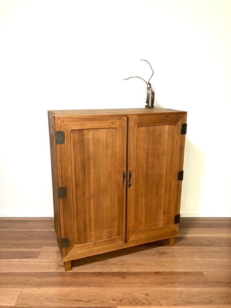 【メンテ込】アンティークのキャビネット　引出し6杯　総桐　木脚付