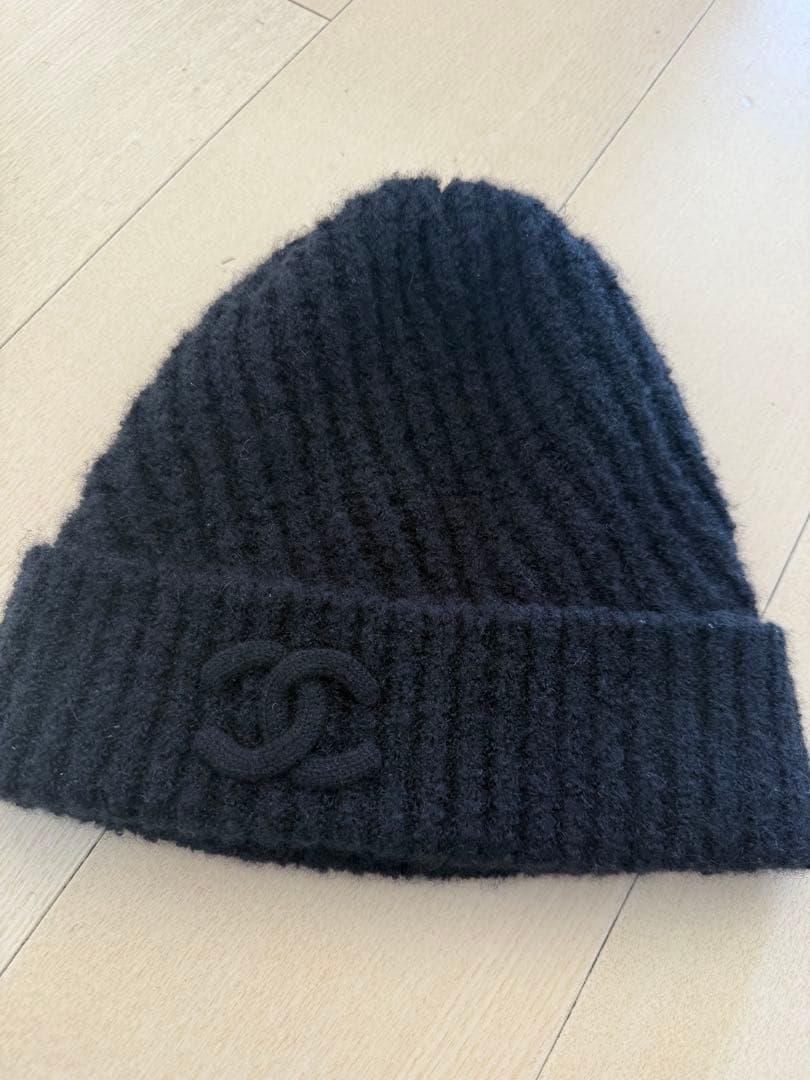 CHANEL 黒 ニット帽