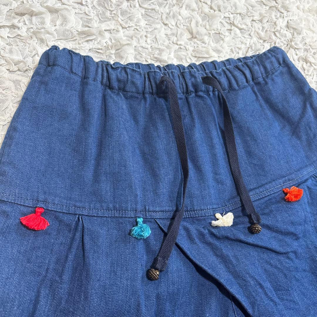 希少　キャピタル　デニム サルエル　ハーフ パンツ　ポンポン　ウエストゴム　美品