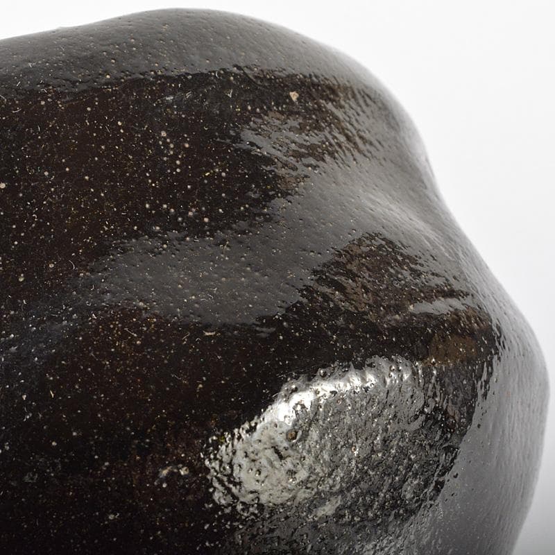 茶道具　芳幽斎　加藤石春作　黒楽茶碗　共箱　M　R6919