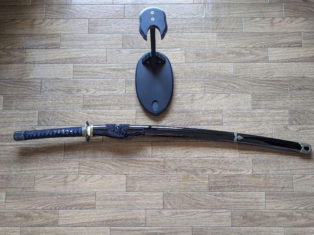 kanon模造刀 アルミ刀身 沖田総司拵 闇一文字　刀掛け 目釘抜き付属