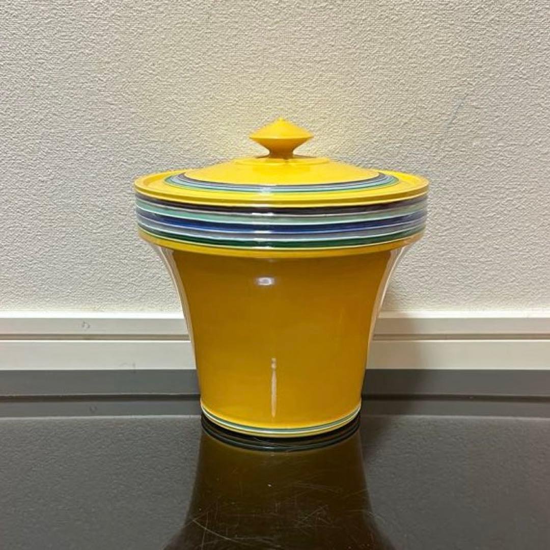 黄交趾独楽末広水指　茶道具懐石茶箱鵬雲斎坐忘斎淡々斎即中斎七事式而妙斎香合棗茶碗