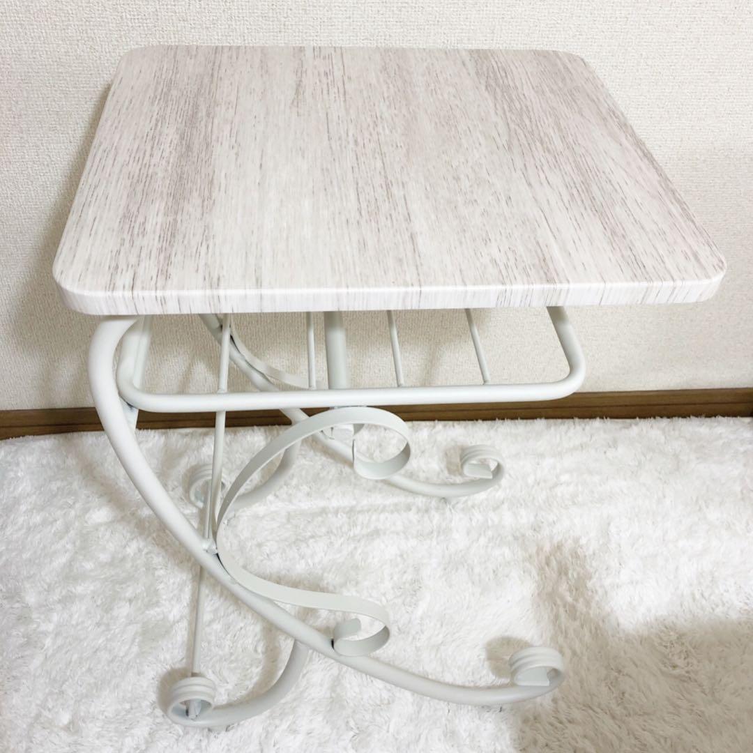 サイドテーブル ホワイト 完成品