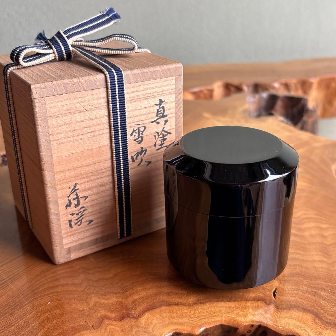 真塗 雪吹棗 茶道具 共箱