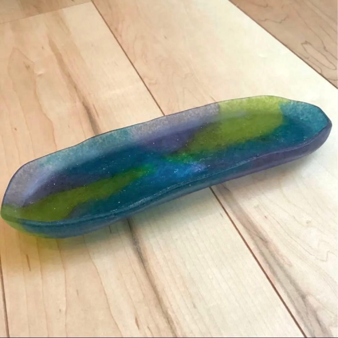 パートドヴェール 青の長々皿