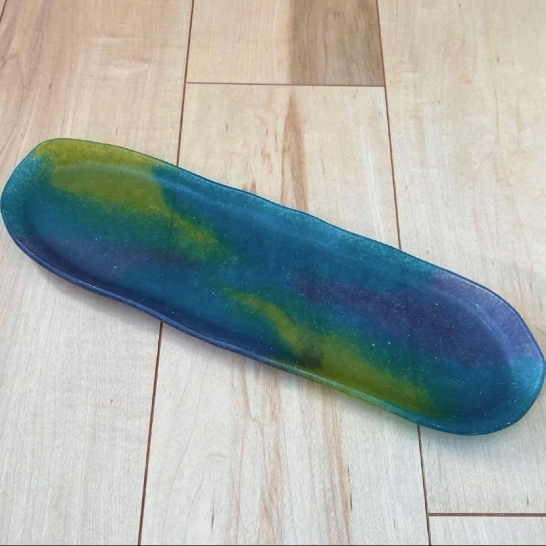 パートドヴェール 青の長々皿