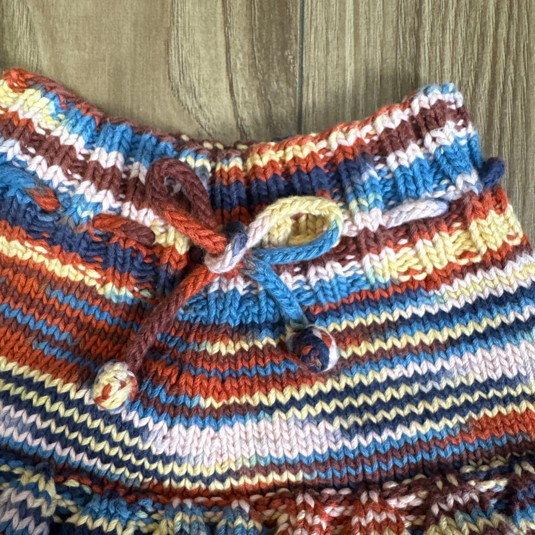 マルチカラーストライプフリルスカート 3-4y