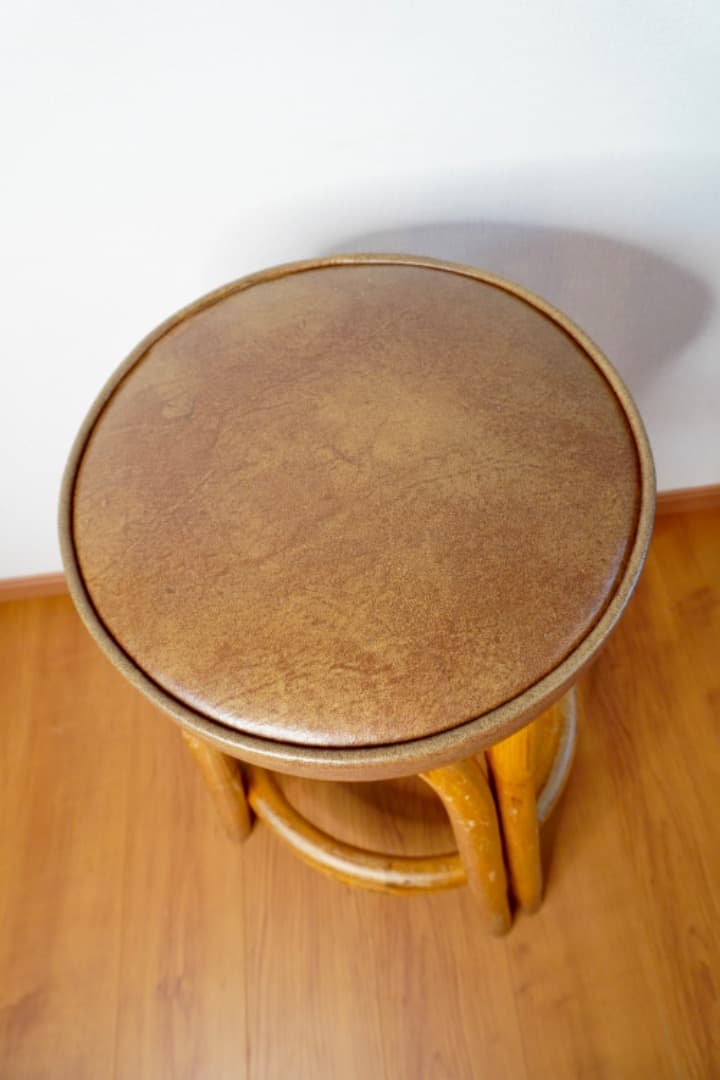 USヴィンテージ ラタン カウンターチェア スツール②