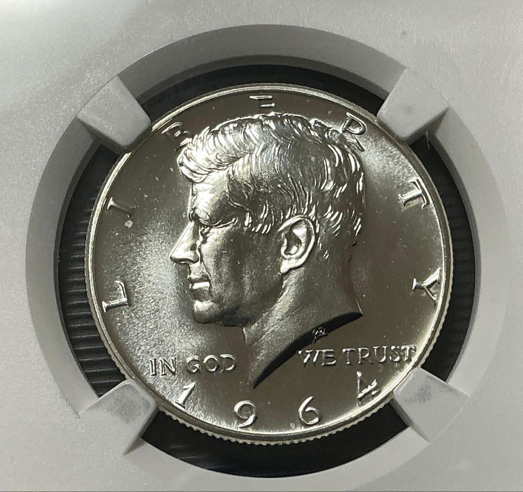 【NGC鑑定】1964年 ケネディ ハーフダラー PF65 銀貨オリジナルラベル