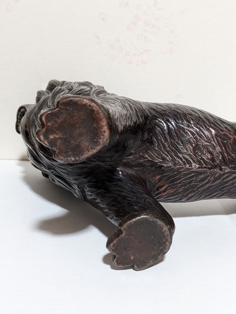 ♦風水獅子 ライオン置物 富 金運 財運 縁起物飾り 国内作家作品 古美術骨董品