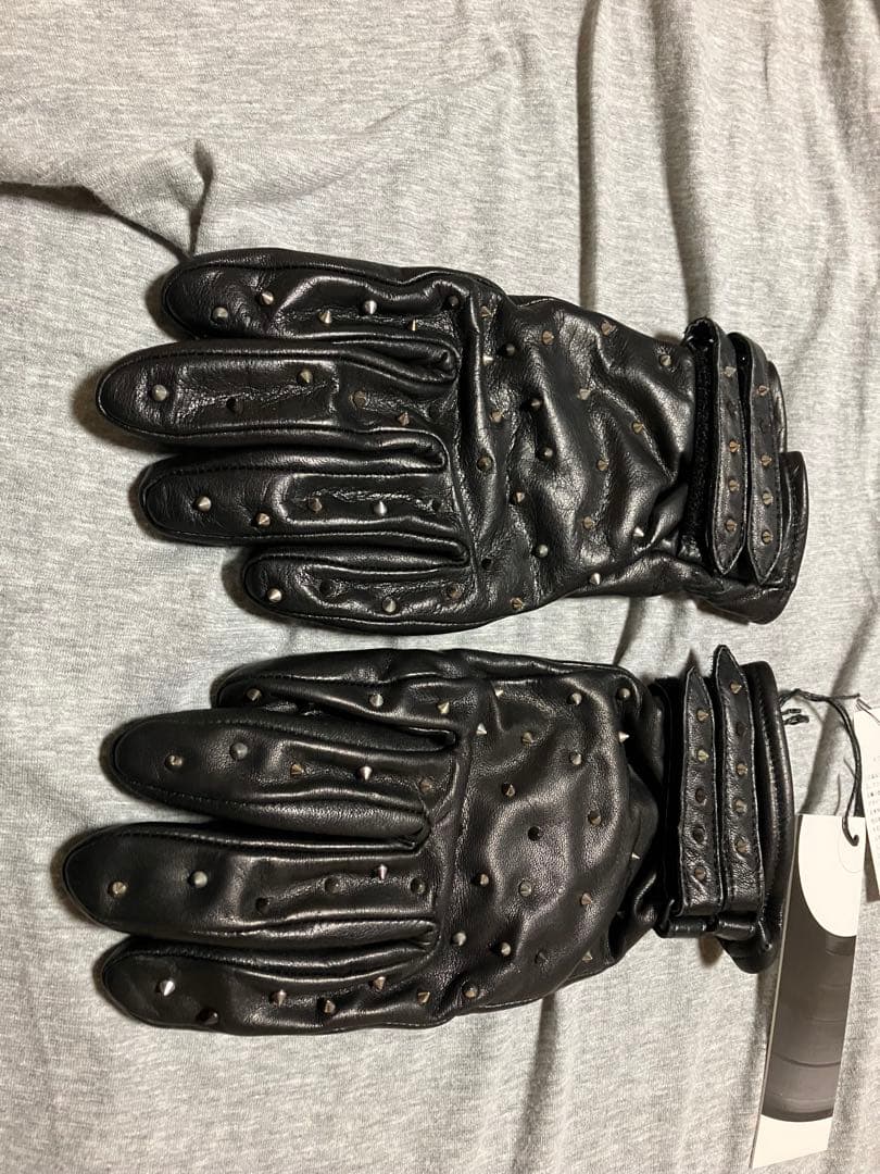 ブラックスタッズレザー手袋 サイズF