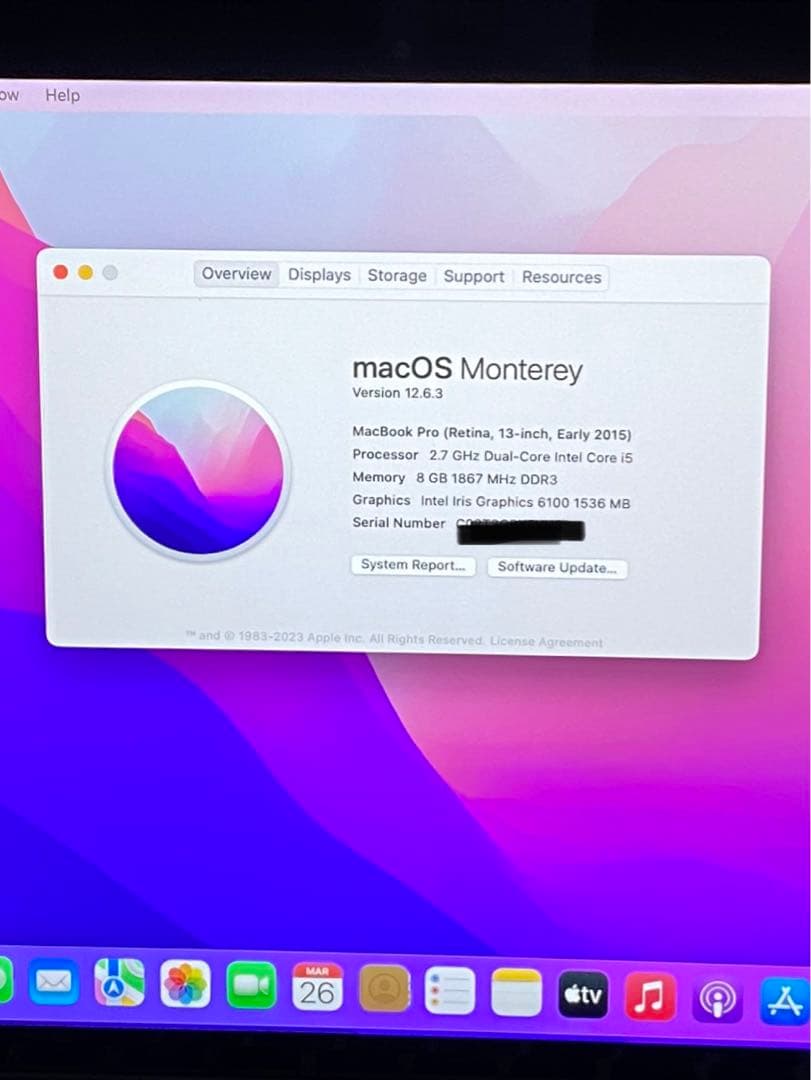 MacBook Pro 13インチ i5 8GB 128GB early2015