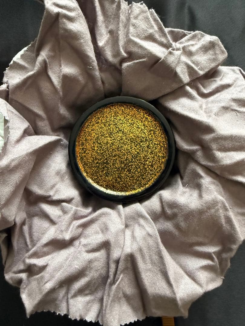 漆器 香合 花柄 黒色　米本匠伯　茶道具