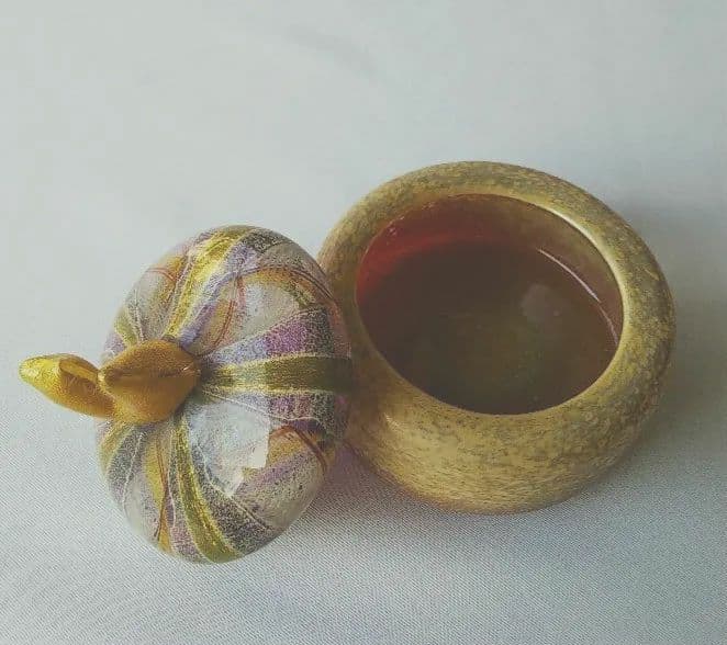 金子正人作★ガラス香合★